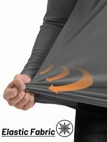 KEFITEVD Men's Long Sleeve Athletic Shirts 1/4 Pullover Zip Sun Protection Rash Guard UPF 50+ Outdoor Running T-Shirts - Dark Grey - View 5