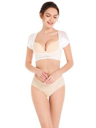 1 件可重复使用腋下吸汗垫，透气网眼，可水洗，弹性薄设计，腋下吸汗垫，舒适无味，吸汗腋下垫，夏季运动贴身网眼超薄防漏汗袋胸部设计，腋下吸汗垫，健身房