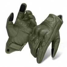 1 Pc Motorcycle Gloves Black Leather Riding Gloves Full Finger Glove Racing Protective Gear Touch Screen Motorbike Gloves Motorcross Moto Anti-Fall Protection Cycling Accessories Riding Essentials For Women Men Rider Gifts Summer - Multicolor - View 11