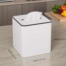 Hộp đựng khăn giấy vuông bằng da PU thanh lịch có khóa từ, hộp đựng khăn giấy trang trí cho phòng tắm, nhà bếp, nhà bếp, hộp đựng khăn giấy và giấy vệ sinh có thể nâng cấp khi quay lại trường - Nhiều màu - Xem 3