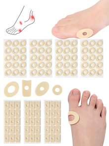 45 piezas Parche de callos, Almohadilla de espuma acolchada para callos con adhesivo autoadhesivo resistente al agua, protege el pie, el talón y los dedos de los pies de la fricción y el roce, amortiguación antisgaste, tonos de piel parches para el cuidado de los pies y las manos, alivio del dolor por la presión del calzado - color - Ver 1