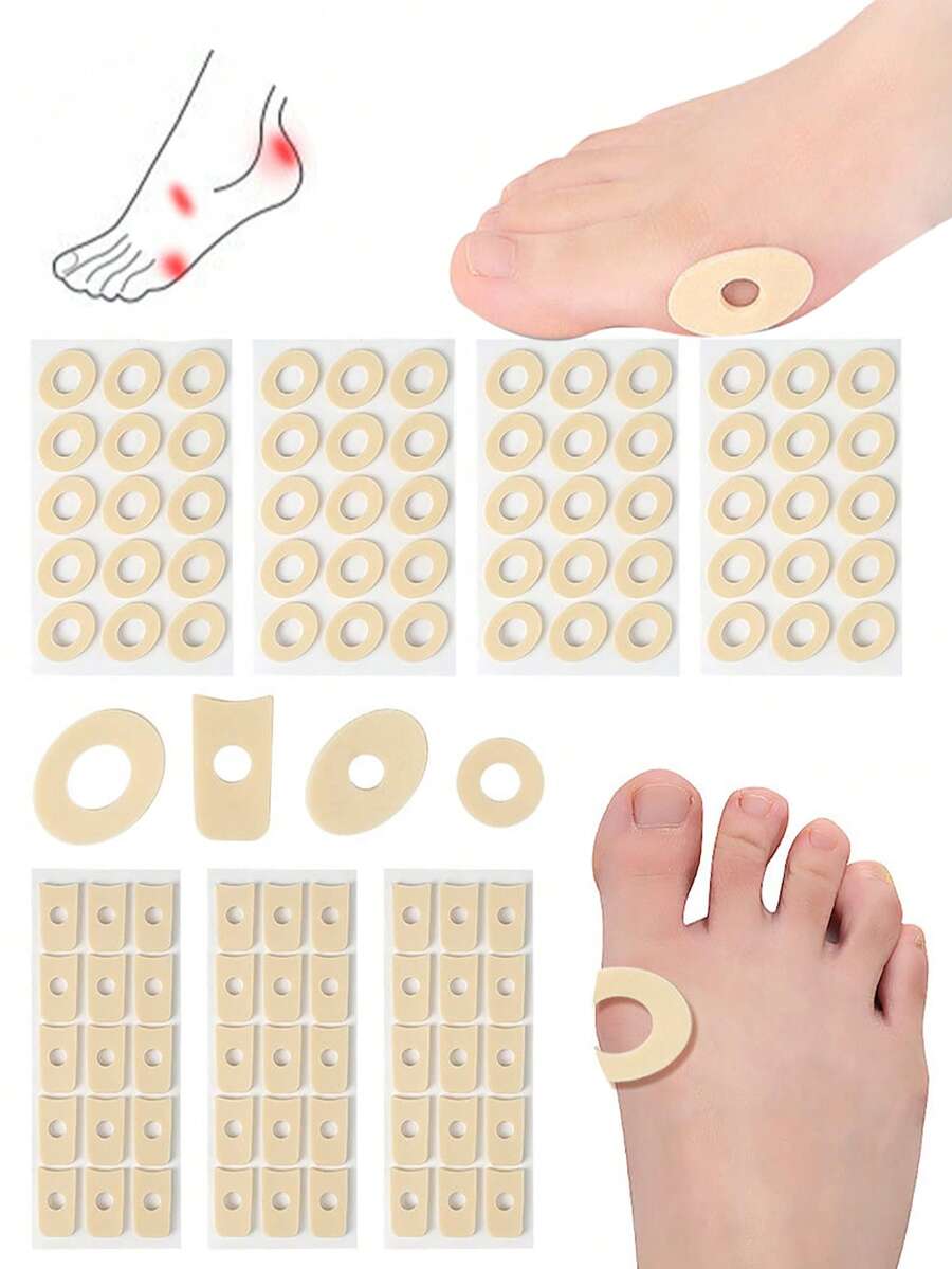 45 piezas Parche de callos, Almohadilla de espuma acolchada para callos con adhesivo autoadhesivo resistente al agua, protege el pie, el talón y los dedos de los pies de la fricción y el roce, amortiguación antisgaste, tonos de piel parches para el cuidado de los pies y las manos, alivio del dolor por la presión del calzado - color - Ver 1