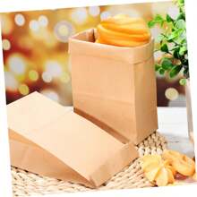 1 Set/100 Pcs Mini Kraft Paper Bags Durable Brown Paper Bags Small Cookie Party Gift Bags, Pastry Bread Paper Bags, Disposable Lunch Box Takeaway Packaging Kraft Paper, Nut Food Packaging Bags