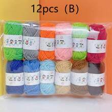 12 قطعة/عبوة ب- 10جم/قطعة خيوط بوليستر - ألوان عشوائية متنوعة، قماش تويل عالي الجودة والمتانة - أسود، أبيض، أحمر، وردي، برتقالي إلخ. - مثالي للأشغال اليدوية، الكروشيه والحرف اليدوية (ألوان عشوائية، تغليف عشوائي)