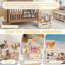 25 X 17 X 12 Wooden Pet Wardrobe Closet With Hanging Rods Dog/ Clothes And Toys - Spacious Storage Organizer
