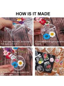 40pcsPVC Transparent Bookmark That Can Hold Real Dried Flowers And Butterflies, Hand Decorated Page Numbers, Suitable For Readers, Dried Flower Enthusiasts, Bookworms, DIY Gift, New Year's Gift(Does Not Include,School Supplies,Back To School - Multicolor - View 8