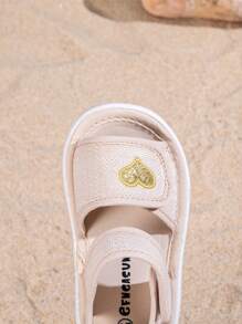 GENGASUN 1 pieza Sandalias informales de unicolor de lona para niñas pequeñas, zapatos de moda casuales de verano
