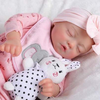 DREAMYDOLLY Reborn Baby Dolls Girl - 17 Inch Realistic Baby Doll Soft Vinyl Silicone Real Life Like Looking Newborn Dolls - Sleeping Girl Dolls With Clothes And Toy Accessories For Kids Age 3+ Realistic Babies,Baby ,Reborn Baby ,Kids Toy,Realistic,Lifelike Baby Dolls,Toys ,Doll Toys  Christmas Decoration Christmas Gift