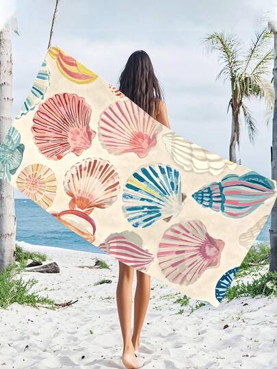 Manta de playa, toalla, esterilla de yoga de microfibra de secado rápido de 250 g/m² - Diseños incluyen estrellas de mar, conchas de colores, estrellas de mar y conchas de coral, delfines saltando al atardecer - Apto para viajes, camping, natación, salidas; Disponible en tamaños de 70 * 140 cm o 90 * 180 cm. Decoración del baño, artículos esenciales de playa de verano