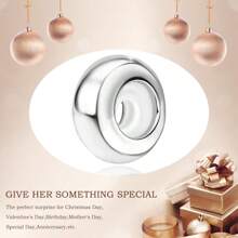PARCOM 1 pieza Juego de joyas con cuentas espaciadoras de diseño simple plateadas en plata y de silicona, adecuadas para pulseras y collares, pueden ser un regalo perfecto de cumpleaños, festival o decoración de pulseras
