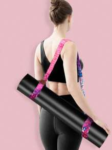 1PC Yoga Mat Back Strap, Exercise Mat Storage, Blue And White, Pink Heart, Rainbow, Brada, Shoulder Strap, Colorful Binding Strap, Storage Strap, Rope Yoga Stretching Strap, Portable Yoga Shoulder Strap, Fitness Exercise, Festival Gift