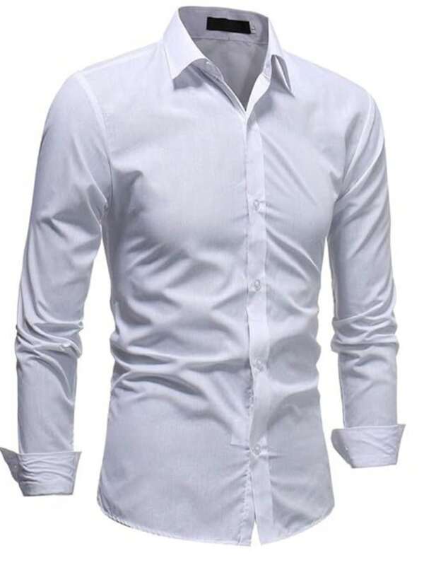 Camisa Social Masculina Manga Longa Slim Fit - Entrega Rápida Dia dos Pais
