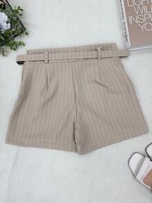 AZALEA Women's Striped Shorts With Tailored Belt - Sọc mơ - Xem 5