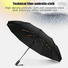 High-End Automatic Folding Umbrella - Navy Blue - View 4
