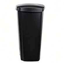 12.1 Gallon Plastic Step-On Trash Can For Kitchen - Black Home Storage Solution