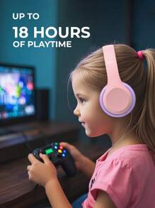 havit Słuchawki dla dzieci z portem udostępniania, bezprzewodowe słuchawki dla dzieci, poziom głośności chroniący słuch 85 dB, przyjazne dla skóry słuchawki nauszne z wbudowanym mikrofonem do iPada/tabletu/samolotu, niebieskie, czas odtwarzania 18 godzin