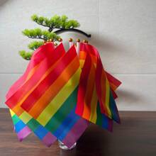 20pcs, Rainbow Pride Flag Small Mini Flag Lesbian Flag American Rainbow Flag Handheld LGBT Flag Rainbow Stick Gay And Girl Flag, Parade Party Decoration