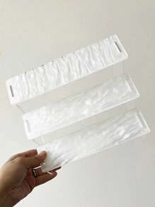 1pc Colorful Acrylic Ladder Display Rack, 3-Tier Shelf For Collectibles, Figurines, Toys, Collectibles, Comics, Nail Polish, Perfume, Cupcakes, Decorations And Storage Items