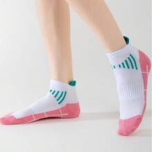 1 Pair Women's Spring/Summer Compression Sports Socks - Low Cut, Shock Absorbing, Breathable, Moisture Wicking, Arch Support, Suitable For Running, Cycling And Outdoor Activities - Multicolor - View 9