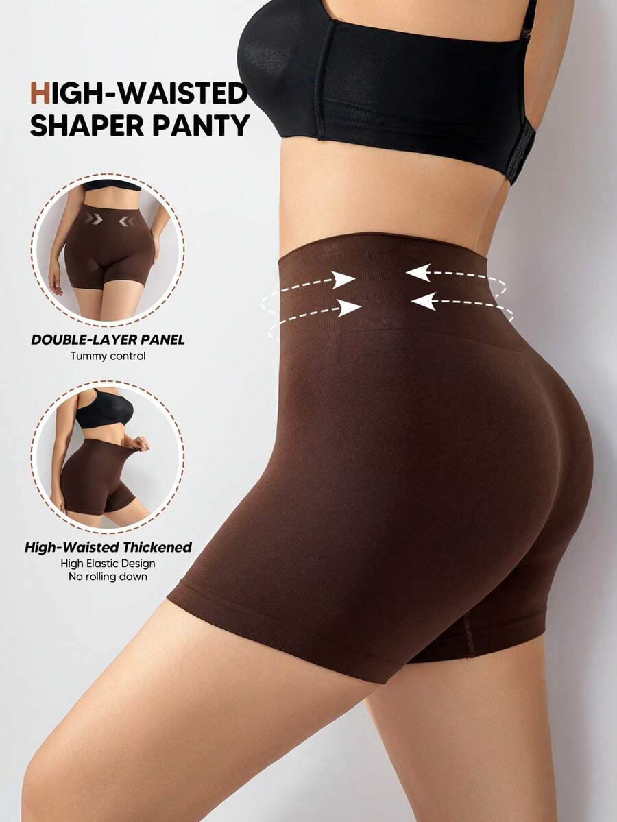 女士中腰中长款轻薄塑形短裤，适合叠穿