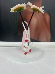 Dedoo INS热门腊肠犬巧克力小众个性化棒球钥匙扣吊坠编织挂绳配饰“我爱我的男朋友” - 白色 - 查看 3