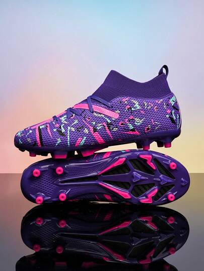 New Recommended Youth Soccer Cleats, High-Top, Long Studs, Anti-Slip, Suitable For School, Student, Match, Training, Unisex Adult