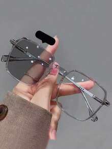 1pc Fashionable Gradient Ocean Fashion Glasses For Outdoor Activities Clear Glasses Accessories