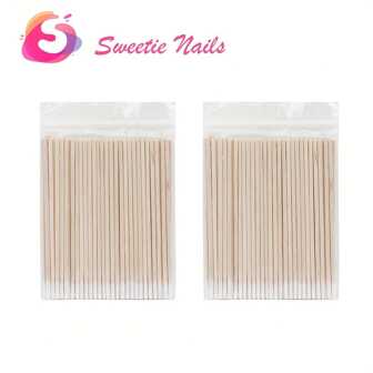 100/200 piezas Palitos de madera para remover esmalte de uñas con puntas precisas y puntiagudas para una aplicación y limpieza fáciles, para uso en maquillaje y tatuajes - Portátil y conveniente