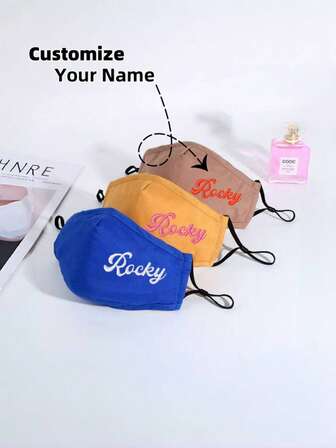 Customizable Fashionable Mask, Can Insert PM2.5 Filter, 4-Layer Protection, Anti-Dust, Anti-Smoke, Reduce Harmful Particles Inhalation, Guard Health, Can Be A Birthday Gift, Small Gift For Family And Friends. Support Name Customization To Showcase Personalized And Meet Personalized Needs, Variety Of Colors, Skin-Friendly Fabric, Essential For Going Out, Protective Equipment