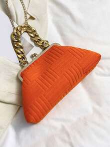 Minimalist Suede Crossbody Bag, Shoulder Bag For Women - Orange - View 9