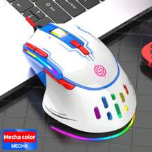 Przewodowa mysz e-sportowa Q15, kolorowe efekty świetlne RGB z efektem oddechu, szósty segment DIP, 9 klawiszy sterujących, regulowany tryb oświetlenia, multimedialne funkcje klawiszy, mysz przypominająca grę, nowy wygląd, modna pszczoła Hollow