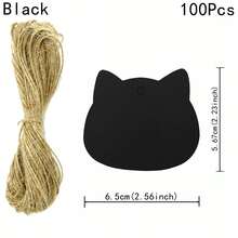100 Thẻ Giấy Kraft Đầu Mèo Nhãn Làm Vườn DIY Ghi Chú Đám Cưới Thẻ Quà Tặng Thủ Công Trống - Nhiều màu - Xem 8