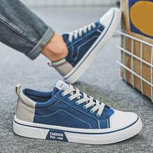 2025 New Summer Canvas Shoes For Men Breathable Low-Top Niche Cloth Shoes For Boys  Sports Leisure All Match Board Shoes - 藍色 - 查看 9