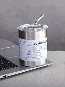 1入不鏽鋼保溫杯帶蓋及吸管，600毫升/350毫升保溫水瓶，保溫杯，夏季冬季飲料用具，咖啡杯，辦公室水杯，旅行配件 - 1pc - 查看 4