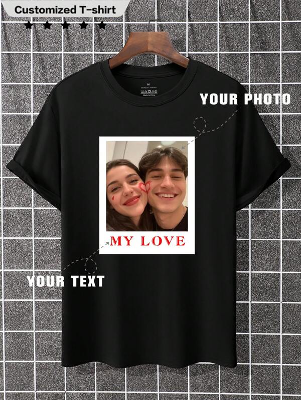 Personalized Custom Men's Loose Breathable Thin Comfortable T-Shirt, Spring/Summer Casual, Loose, Vacation, Outdoor, Holiday, Spring And Summer, Photo Customization, Graphic Customization