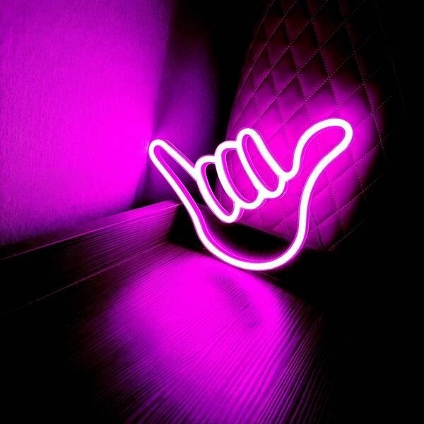 1 Stück Neon Geste 666 Licht, modische 666 Handgeste Neonlampe, USB & Batterie betrieben, geeignet für Bar, Lounge, Innenraumdekoration, Verbesserung der Nachtlebenatmosphäre (Blau + Pink), anwendbar für Hof, Bar, Zimmer, Außenbereich, Spielzimmer Dekoration