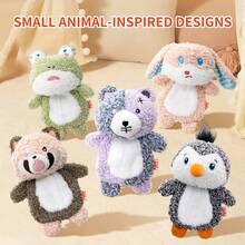 FULED 可爱有趣的小型动物发声毛绒玩具 - 企鹅/青蛙/熊/兔子/熊猫，超柔软毛绒，全身摇铃纸，内置发声装置，减少孤独感，促进互动，适合小型和中型犬 - 彩色 - 查看 4