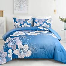 King Size Comforter Set Black/Gold Floral Bedding Comforter Sets Soft Microfiber Bed Comforter Set For All Season 3 Piece Botanical Flowers Comforter, Pillowcases Bedroom Decro Room Decor Valentine Decor - Taupe Floral - 查看 9