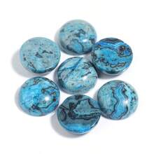Set de 5 piezas / 10 piezas de cabujones de piedras preciosas redondas con patrón ondulado azul, de varios tamaños, con estilo vintage, aptos para hacer collares, anillos, pulseras, joyería y decoración DIY