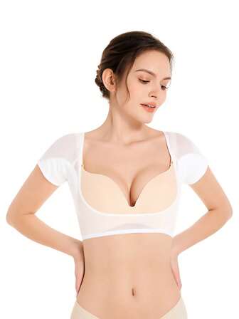 1PC Reusable Underarm Sweat Pad, Breathable Mesh, Washable, Elastic Thin Design, Underarm Sweat Pad, Comfortable And Odorless, Sweat Absorbing Underarm Pad, Summer Sports Close Fitting Mesh Ultra-Thin Leak Proof Sweat Bag Chest Design, Underarm Sweat Absorbing Pad, Gym