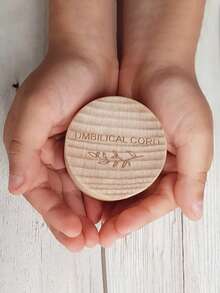 1pc Wooden Tooth Keepsake Box, Made Of Durable Natural Material, Portable Memory Storage Container, Ideal Gift For New Parents, Adorable Pattern Engraved On The Box - Multicolor - View 3