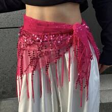 新款肚皮舞亮片流苏臀巾肚皮舞服装女肚皮舞练习腰带三角臀巾万圣节
