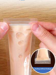 50pcs/100pcs Summer Refreshing Transparent Disposable Popsicle Bags, Household Ice Pop Mold, Sealed, Cold-Resistant, Used For Juice, Soda, Fruit, Freezing And Food Preservation