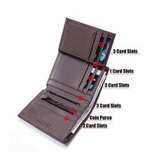 男式/女式三折真皮钱包 RFID 屏蔽拉链零钱包