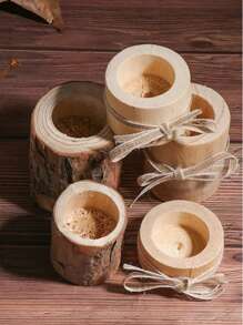 Support de bougie en bois fait main, bougeoir de style européen vintage, accessoire de décoration pour la maison et les mariages, décoration artisanale en bois en gros, support de bougie en écorce de bouleau, pièce décorative artisanale, fournitures scolaires, rentrée scolaire
