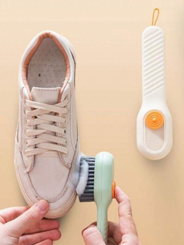 1pc Multi-Functional Shoe Brush With Liquid, Soft Bristle Shoe Cleaning Brush, For Shoes & Clothing, Household Use