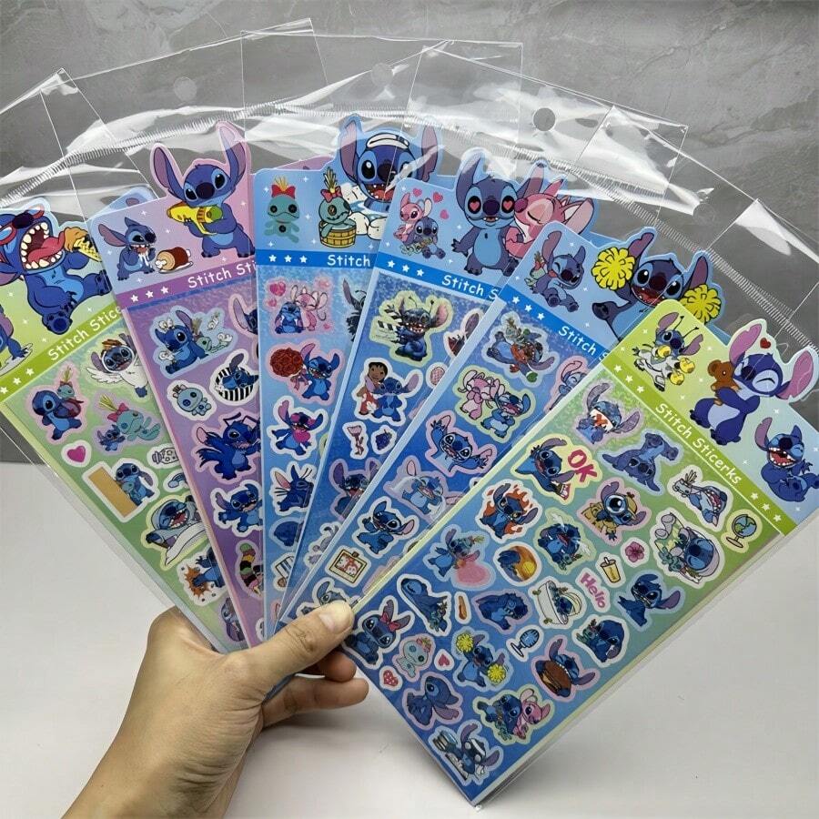 Disney 6pcs/9pcs Stitch DIY Decorative Stickers For Computer Desk And Mobile Phone