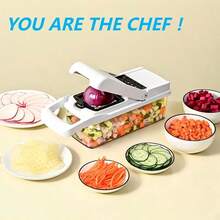26-In-1 Multi-Function Vegetable Chopper, Food Processor, Vegetable Slicer, Spiral Shredder, Onion Chopper, Carrot Slicer, With Container, Kitchen Gadget, Household Essential, Kitchen Accessory, Smart Kitchen Assistant - Multicolor - View 4