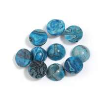 Set de 5 piezas / 10 piezas de cabujones de piedras preciosas redondas con patrón ondulado azul, de varios tamaños, con estilo vintage, aptos para hacer collares, anillos, pulseras, joyería y decoración DIY