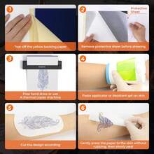 Tattoo Transfer Paper Sheets, A4 Size Stencil Paper, 4-Layer Transfer Stencils, Kit Supplies, Compatible With ITP05/M08F/P90/MHT-P8009 Printer - Multicolor - View 6